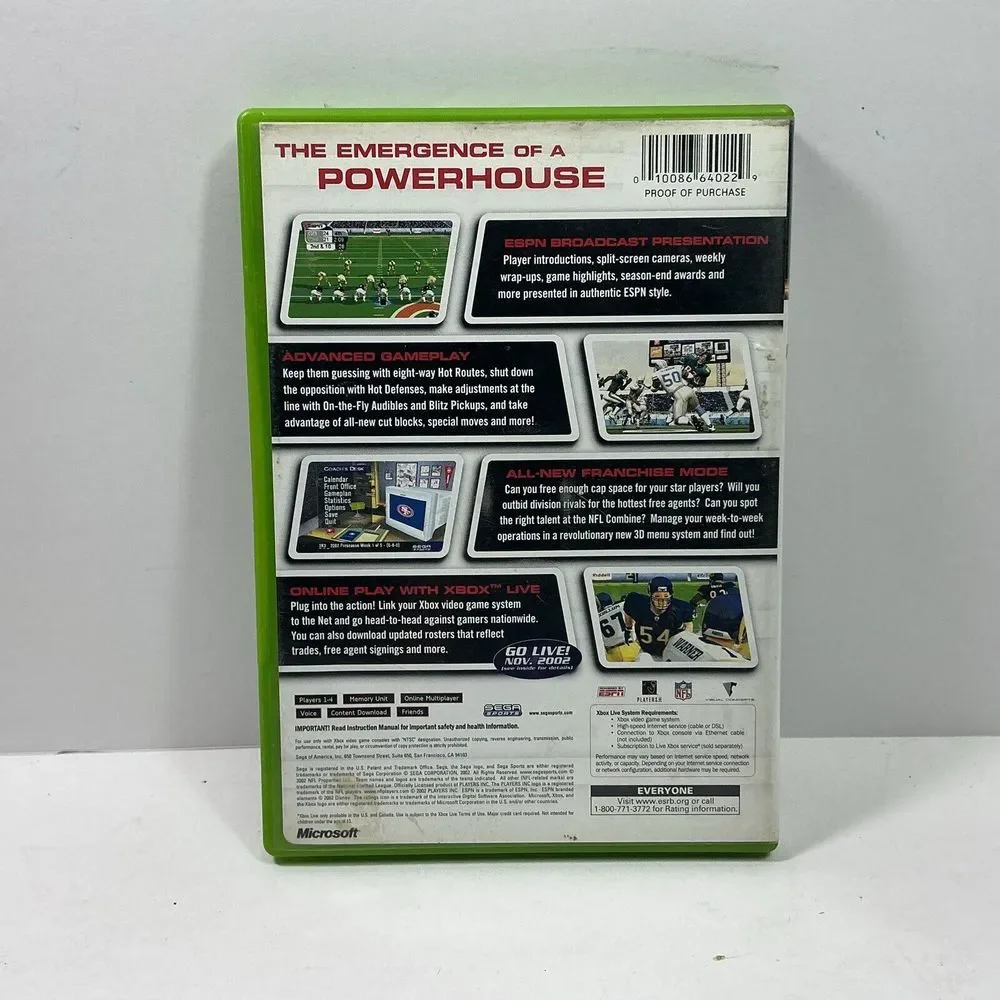 NFL 2K3 (Microsoft Xbox) ‎ Football Game Complete w/ Manual